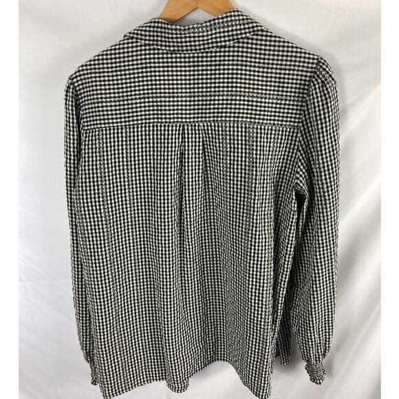 Max Studio Gingham Button Down Shirt Size Large - Picture 6 of 6